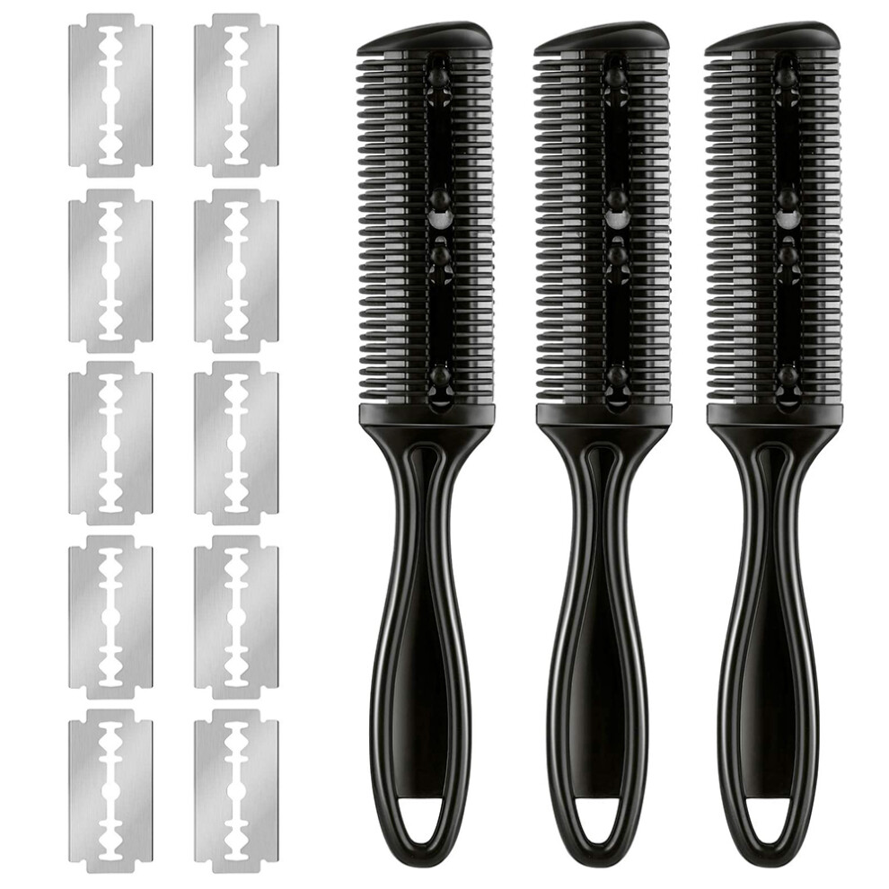 Dual Function Hair Trimmer Combs With Double Edge Razor Blades, Hair Cutting Comb For Thin And Thick Hair Styling, Safety Hair Cutter That Protects