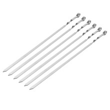 Skewers For Grilling Stainless Steel Non Slip Ring Dishwasher Safe Reusable Bbq Skewers Durable Utensils Outdoor Cooking Easy Cleaning Slide Meat