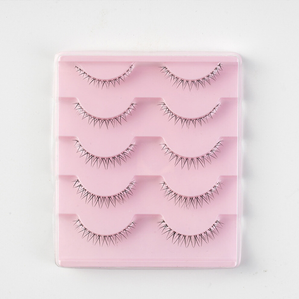 Zhouq-Outdoors (1) 5 Pairs Natural Soft Lower Lashes, Japanese Style
