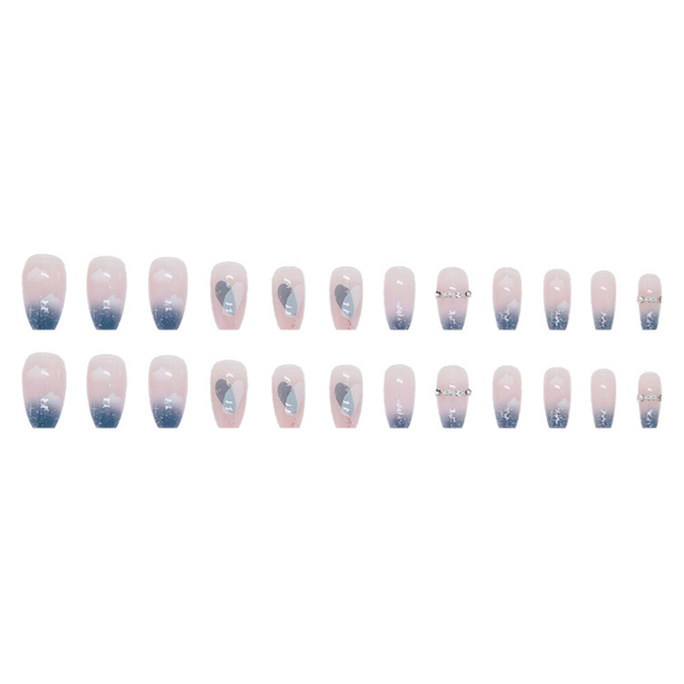 Dachuang Beauty Blue (Standard) Sweet Fake Nails - Long Style Manicure