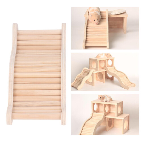 Wooden Hamster Ladder Bridge, Easy Install, Multiple Sizes