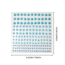 (Blue) 3-6mm Face Pearl Stickers, 165pcs Makeup Jewels