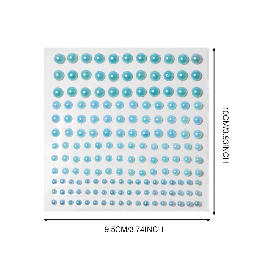 Dachuang Beauty (Blue) 3-6Mm Face Pearl Stickers, 165Pcs Makeup Jewels