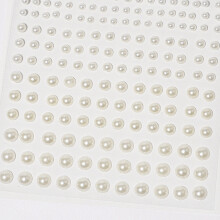 (Milky White) 3-6mm Face Pearl Stickers, 165pcs Makeup Jewels
