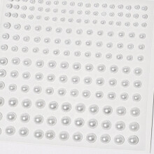 (Pure White) 3-6mm Face Pearl Stickers, 165pcs Makeup Jewels