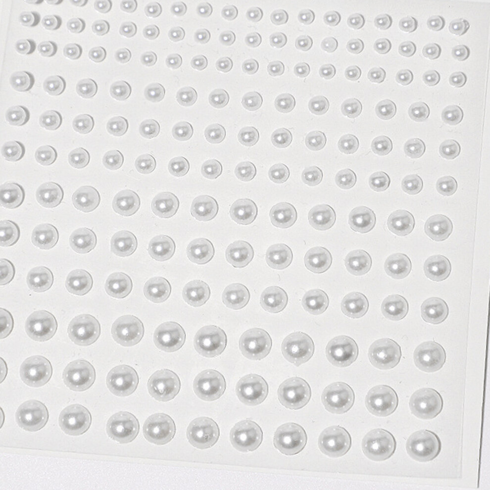 Roc-Electron (Pure White) 3-6Mm Face Pearl Stickers, 165Pcs Makeup Decor