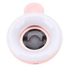 Tragbares Makro-Objektiv mit 3-farbigen LED-Lichtern für Handys, Pink