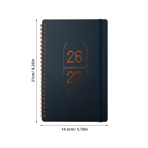Dunkler Blauer Tagesplaner PU Kalender Notizbuch Für 1