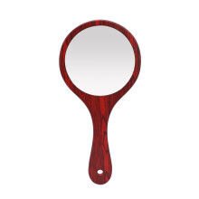 Cosmetic Mirror With Ergonomic Wooden Handle Handheld Vanity Mirror For Salon Home Hotel Use