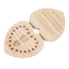 Baby-Zahn- und Haar-Organizer-Box aus Holz 12x12x3cm Erinnerungsstück-Aufbewahrung