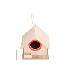 Rustic Wooden Bird Nesting House, Build Your Birdhouse Kit With Hanging Rope Suitable For Outdoor Garden And Indoor Spaces Big Size Space For