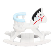 Lifelike Appearance Wooden Rocking Horse Doll House Furniture Colorful Life Scene Miniature Chair Collection Unique Gift Best Family Partner