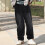 Jeans Large Jambe Coton Noir Cargo Travail Casual 6