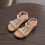 Khaki PU Sandalen Babyschuhe Perlen Atmungsaktiv 10