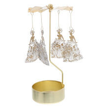3Golden Decorative Rotating Candleholder Unique Metal Party Decor