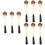 9Pcs Black Coffee Spoons Stainless Steel with Creative Petal Handle 6