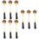 9Pcs Black Coffee Spoons Stainless Steel with Creative Petal Handle 7