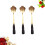 9Pcs Black Coffee Spoons Stainless Steel with Creative Petal Handle 11