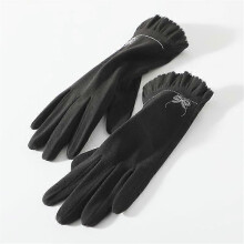 (BLACK) Winter Gloves for Women Cold Weather Girls With Touch Screen Fingers Warm Thick