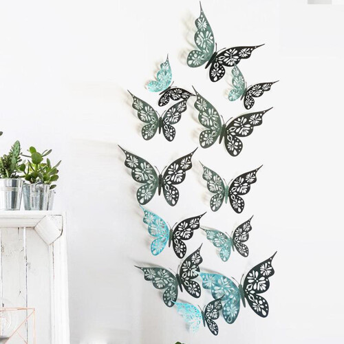 (Green) 3D Butterfly Wall Stickers for Home Decor 2
