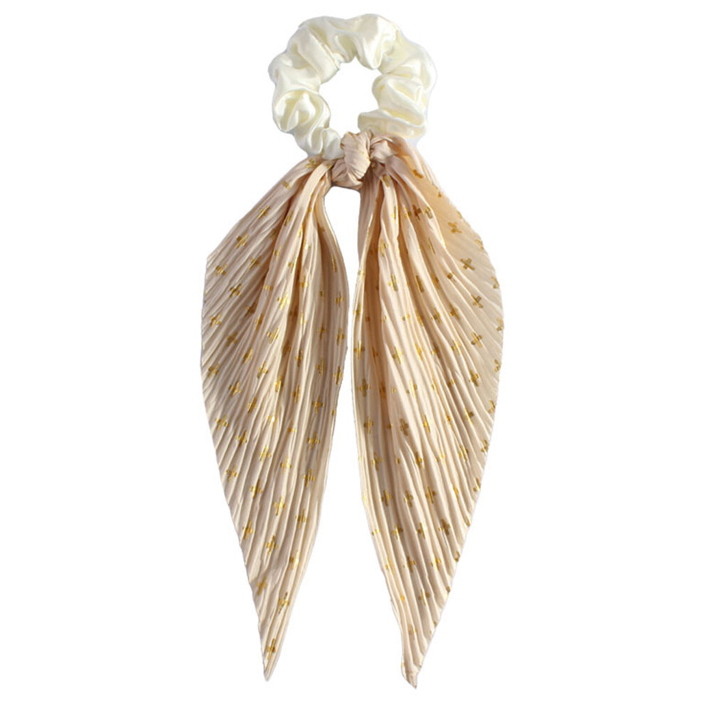 Dachuang Beauty Beige/Yellow ( Yellow) Floral Scrunchies Hair Bands Ribbon Ponytail Accessories