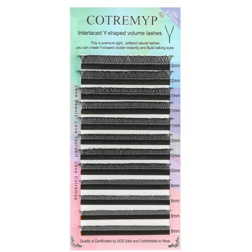 (8 12 Mix) 3D Self-Fanning Volume Lash Extensions