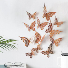 (Rose Gold) 3D Butterfly Wall Stickers for Home Decor