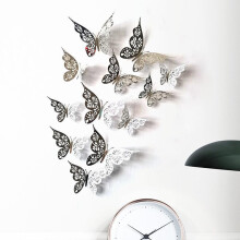 (Silver) 3D Butterfly Wall Stickers for Home Decor