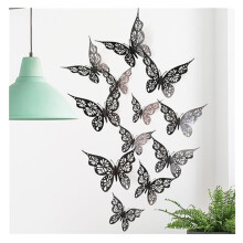 (Black) 3D Butterfly Wall Stickers for Home Decor