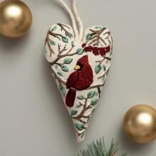 (Material Package) Christmas Cross Stitch Kit - DIY Heart Embroidery Gift