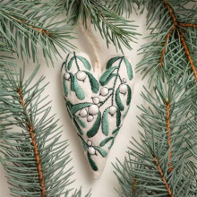 (Material Package) Christmas Cross Stitch Kit - DIY Heart Embroidery Gift