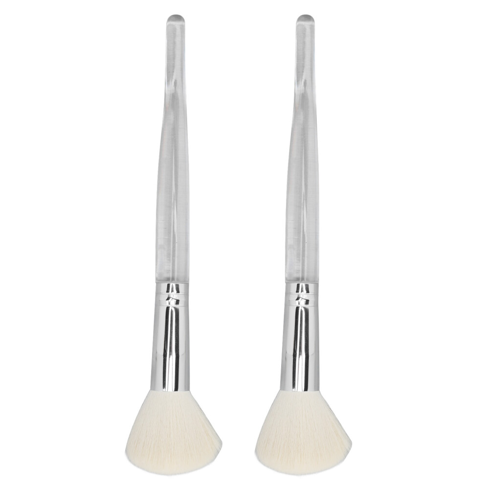Blush Brush for Cheeks in Elegant Transparent Handle, Soft Natural Wool Cosmetic Brush with Wide Application for Blush, Highlighter, and Powder,