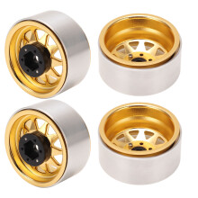 4 pcs Ruote in alluminio dorato per auto RC, mozzo ruota da 56 mm, compatibili con Traxxas Axial 1,9 pollici