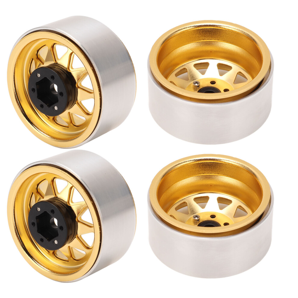 4Pcs Aluminum Alloy Rc Car Wheel Hubs 56Mm 12Mm Hex Gold 4681390455876