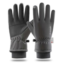 (M, GRAY) Ski Gloves - Waterproof Breathable Snowboard Gloves, Warm Winter Snow Gloves, Fits both Men & Women