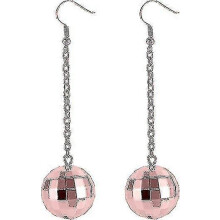 (Rose Gold) Halloween Earrings Disco Ball Earrings For Women - 70's Women's Costume Accessories - Choice Of Color