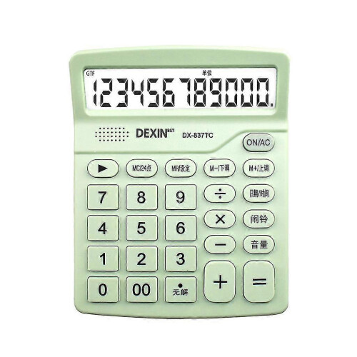 (Green) Big Buttons 12-digit Standard Electronic Calculators Solar Battery Calculator