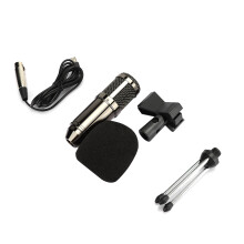 Voice Chat Microphone USB Condenser Noise Reduction Plug And Play Computer Streaming Crystal Clear Audio Live Broadcast Ready Omnidirectional Sound