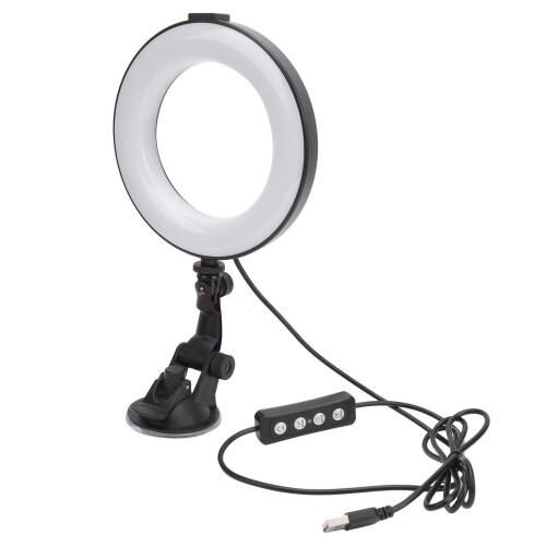 Live Streaming Lighting Ring Light For Laptop, Webcam Lighting Dimmable Led Ring Light With Adjustable Brightness Suction Cup Mount Non Glare Soft