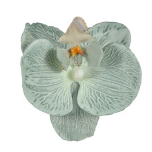 Fermaglio per capelli a forma di orchidea per donna, forcine con fiori artificiali, accessori per capelli da sposa, verde smeraldo