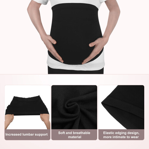 Mavebånd til gravide kvinder XXL Sort nylon 2 stk. 2