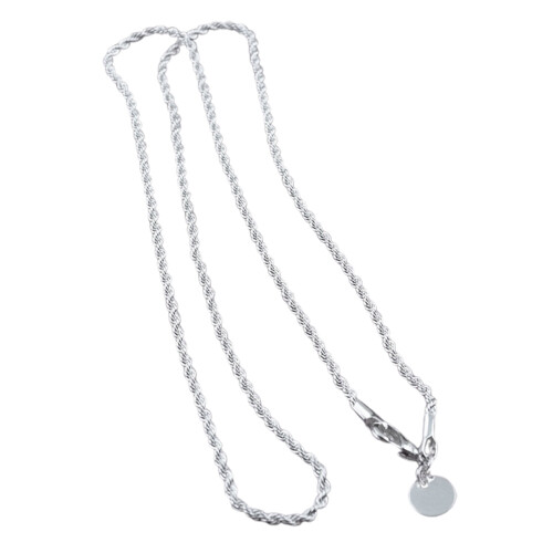 Twist Chain Necklace Silver Thin Metal Choker 1
