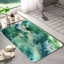 Onde da spiaggia1024Tappeto da bagno antiscivolo in memory foam: assorbente, ad asciugatura rapida, lavabile in lavatrice, morbido e confortevole - L