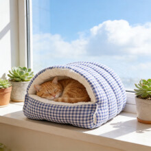 猫屋宠物床 半封闭式 蓝色