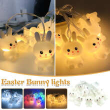 Guirlande lumineuse LED lapin pour décorer une fenêtre de patio ou de chambre.