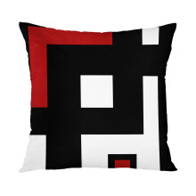 Clúdaigh Piliúir Stríocach Geoiméadrach Dearg & Dubh 18"x18" (1/2/4 phíosa) – Clúdaigh Piliúir Teibí Nua-Aimseartha do Tholg, Seomra Leapa