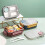 Microwave Safe Stainless Steel 3 Compartment Bento Lunch Box, Blue 5