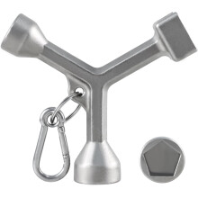 Chave de aperto para caixa de medidor de água com porca pentagonal, compatível com parafusos pentagonais padrão e grandes.