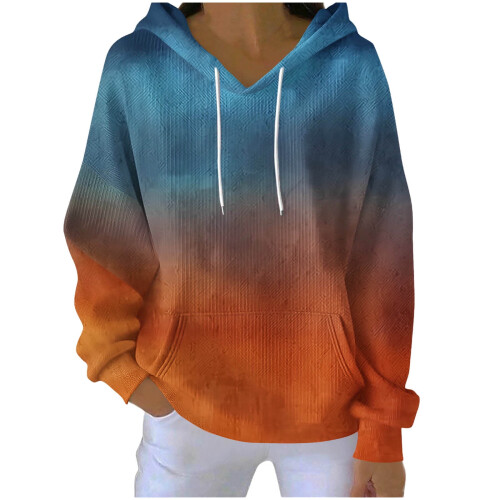 Women's Printed Cotton Hoodie with Pockets and Drawstring 1