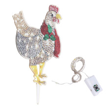 LED Christmas Chicken Ornament Light-Up With Scarf Outdoor Garden Decoration Battery Powered Easy Installation Creative And Attractive Gifts